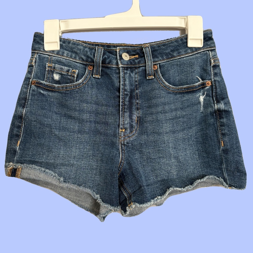 Old Navy Blue Jean Shorts High-Waisted Cuffed